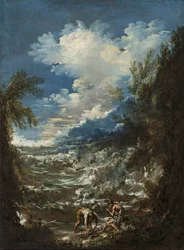 Paisaje con pescadores, c.1730